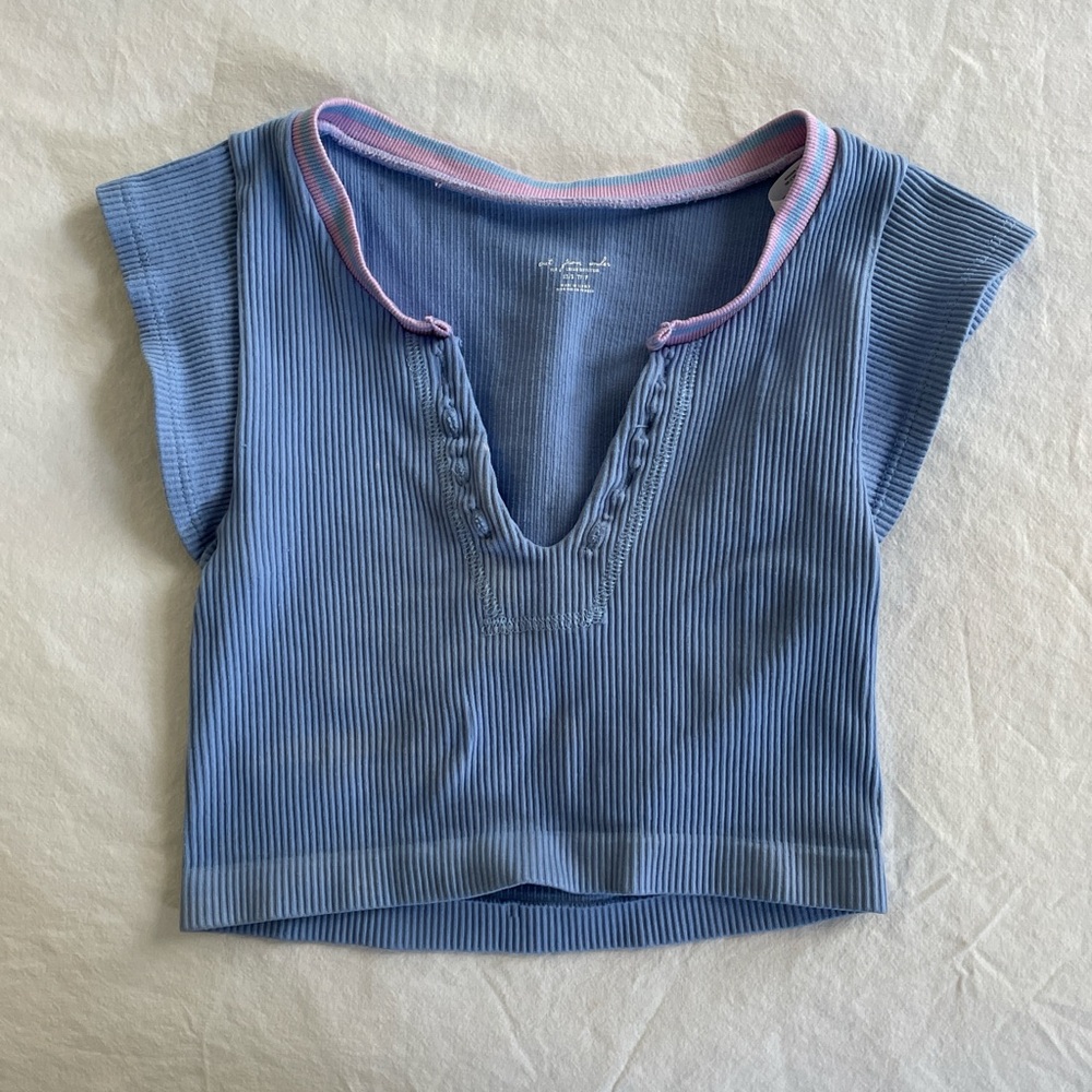Urban Outfitters Blue Ribbed Kids Blouse